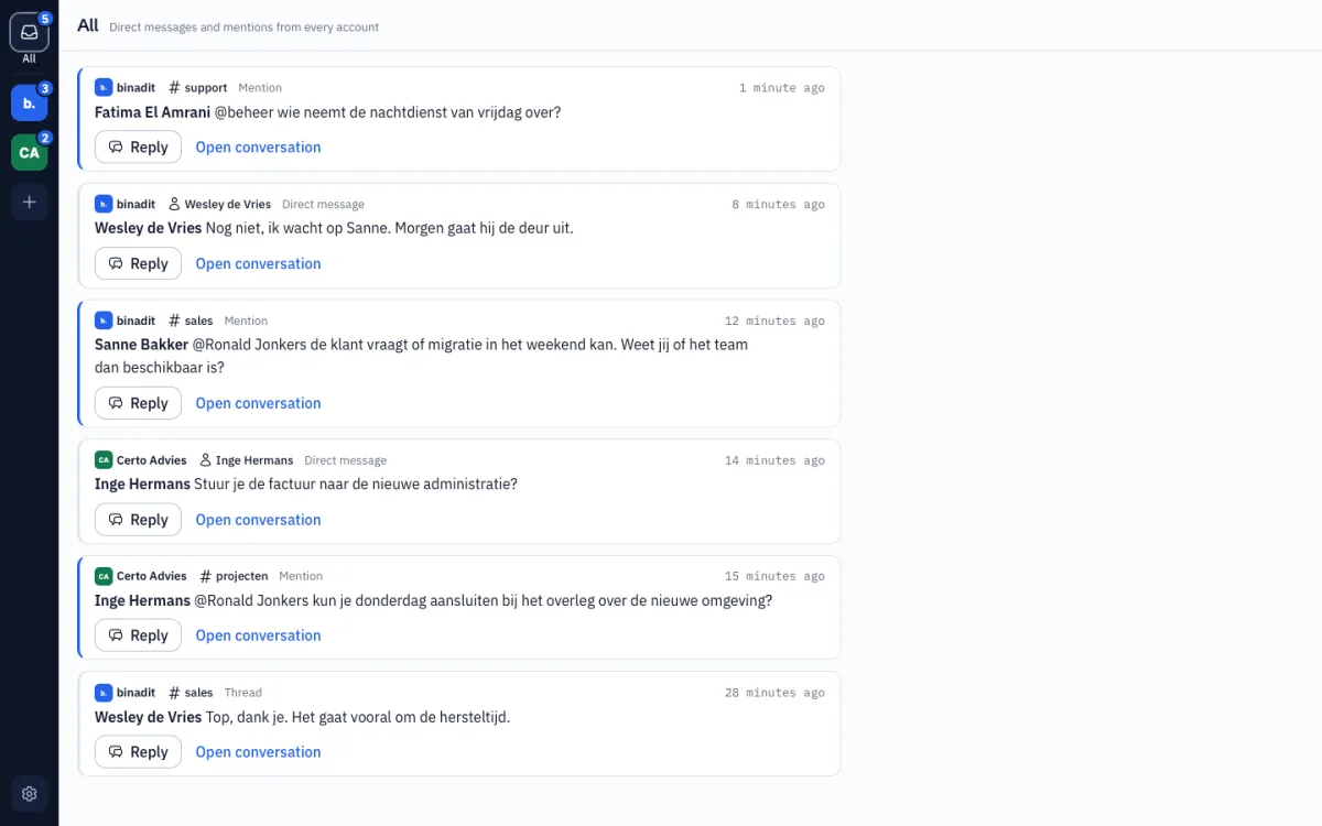 All with messages from two companies