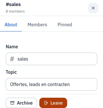 Channel details with the About tab