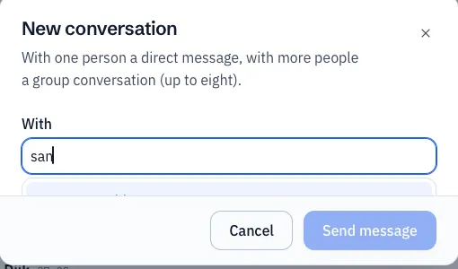 The New conversation window