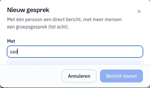 Het venster Nieuw gesprek