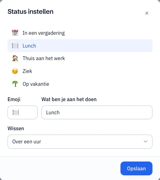 Het venster Status instellen