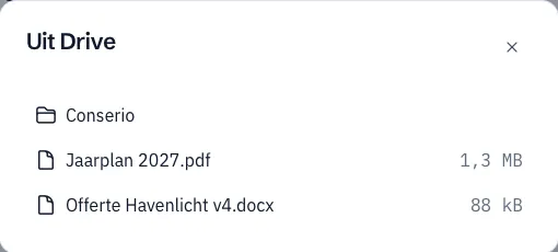 Het venster Uit Drive